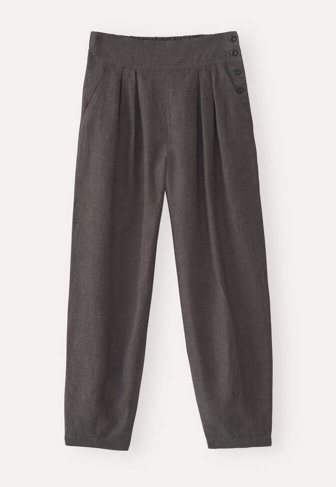 Cropped pleated trousers, Grey coffee, completeTheLook