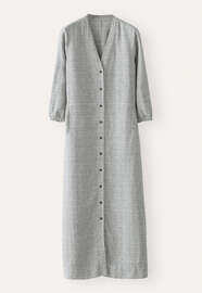 Long checked dress, Blue stone, webstill