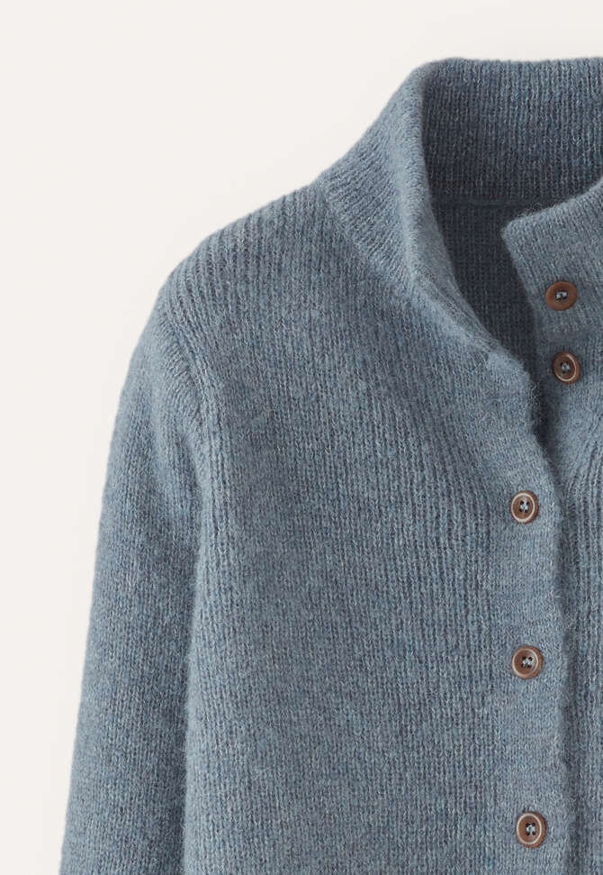 Basket-stitch cardigan, Frosted petrol, completeTheLook