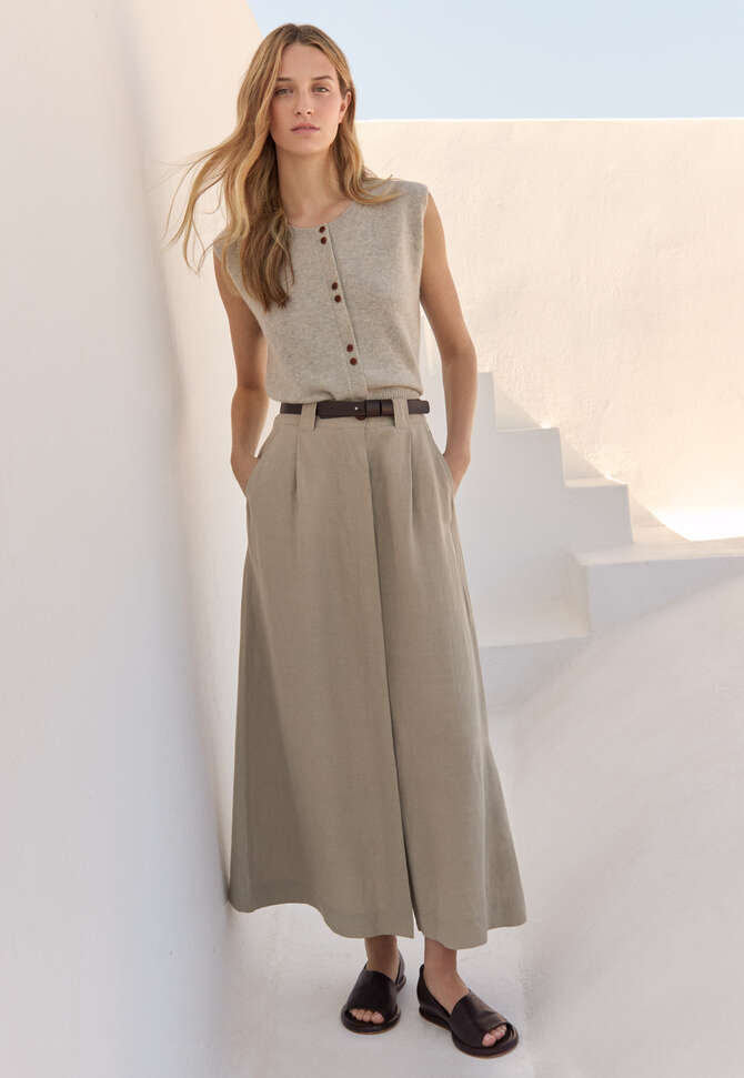 Sleeveless sweater, Pebble, completeTheLook