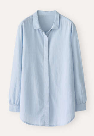 Curved hem shirt, Chambray, webstill