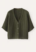 Tuck-stitch cardigan, Khaki, webstill
