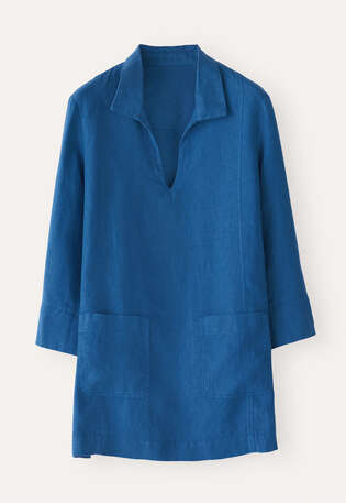 Notch-neck tunic, Azure, webstill