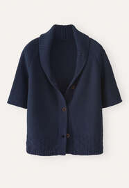 Shawl-collar cardigan, Petrol ink, webstill