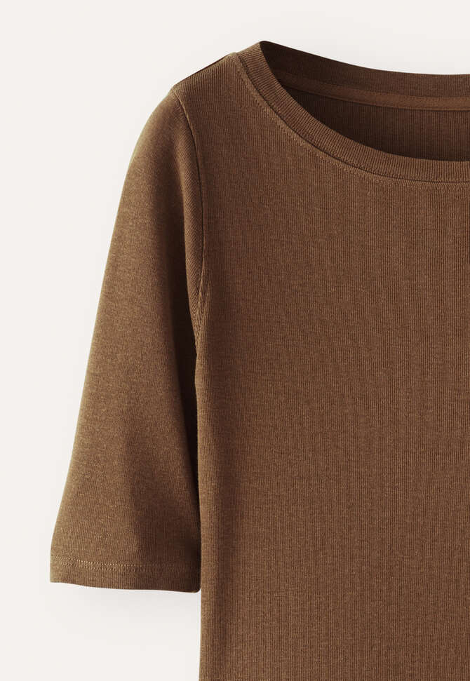 Ribbed jersey top, Dark tan, completeTheLook