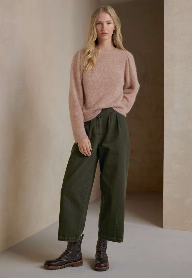 Puff-sleeve sweater, Soft rose, completeTheLook