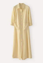 Button-front maxi-dress, Pastel yellow, webstill