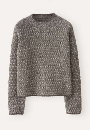 Stitch-detail sweater, Grey brown, webstill