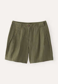 Pleat-front shorts, Forest, webstill