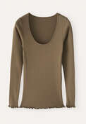 Scoop-neck top, Soft olive, webstill