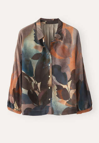Printed blouse, Teal mauve, webstill