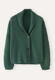 Shawl-collar cardigan, Pine green, webstill