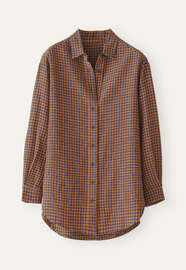 Gingham checked shirt, Petrol orange, webstill