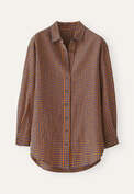 Gingham checked shirt, Petrol orange, webstill