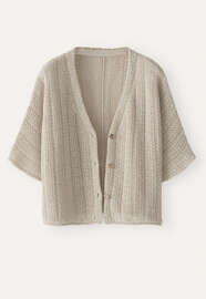 Tuck-stitch cardigan, Parchment, webstill