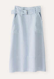 Seam-detail skirt, Chambray, webstill