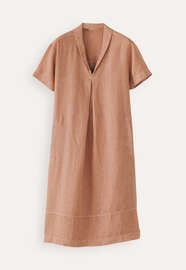 Shawl-collar dress, Terracotta, webstill