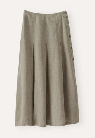 Long pleated skirt, Soft khaki, webstill