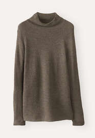 High-neck sweater, Grey brown, webstill