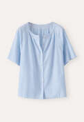 Gathered-neck blouse, Sky white, webstill
