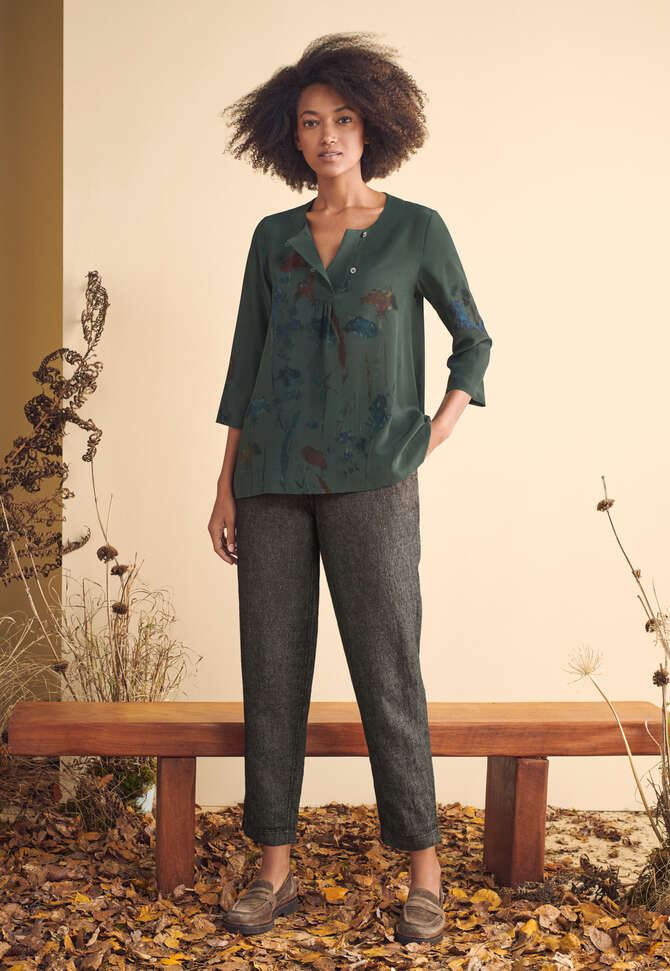 Printed blouse, Dark forest, completeTheLook