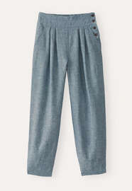 Cropped pleated trousers, Aqua petrol, webstill