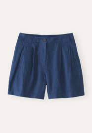 Pleat-front shorts, Midnight blue, webstill