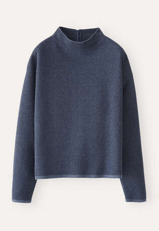 Inlay-stitch sweater, Dark blue, webstill