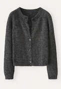 Raglan-sleeve cardigan, Charcoal, webstill
