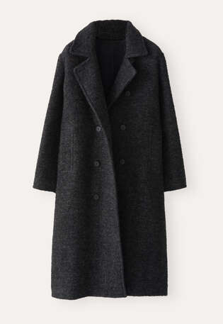 Boucl&eacute; coat, Charcoal, webstill