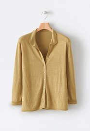 Collared cardigan, Yellow ochre, webstill