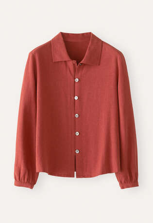Collared blouse, Burnt red, webstill