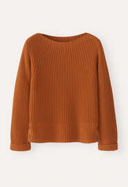 Boat-neck sweater, Terracotta orange, webstill