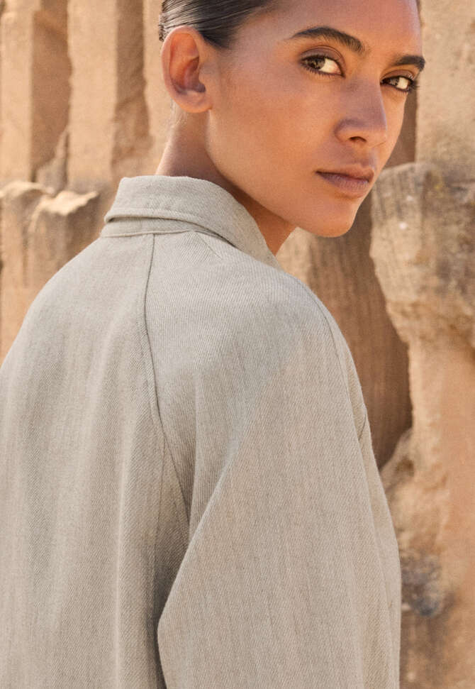 Raglan-sleeve blouse, Fawn, completeTheLook