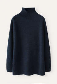 Reverse-stitch sweater, Blue black, webstill