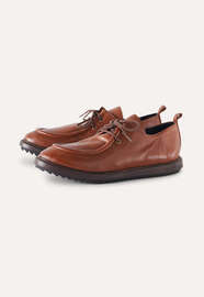 Lace-up loafers, Chestnut, webstill