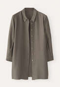 Deep side-split shirt, Khaki taupe, webstill