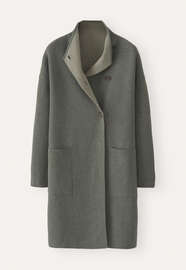 Double-sided coatigan, Khaki slate, webstill