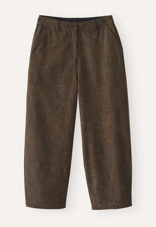 Barrel leg trousers, Camel black, webstill