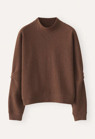 Tuck sleeve sweatshirt, Chestnut, webstill