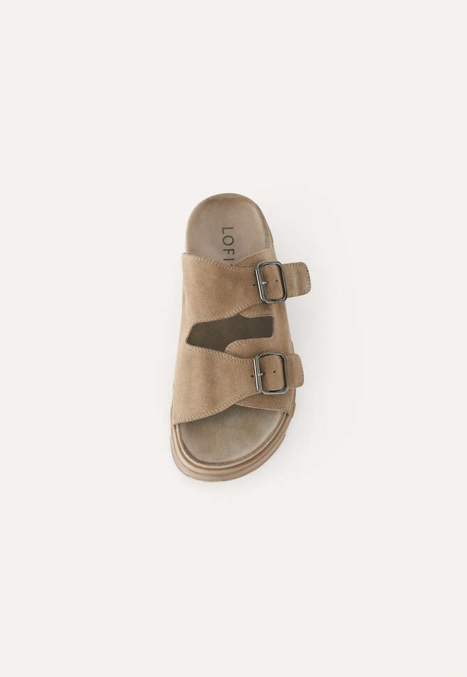 Buckle sandals, Dark beige, completeTheLook