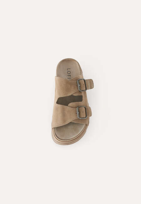 Buckle sandals, Dark beige, completeTheLook