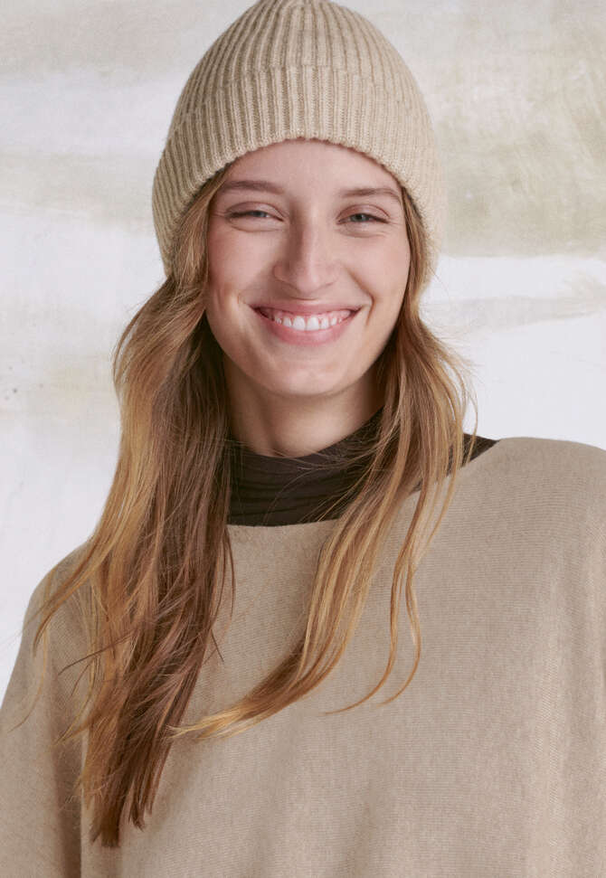 Ribbed hat, Oat, completeTheLook