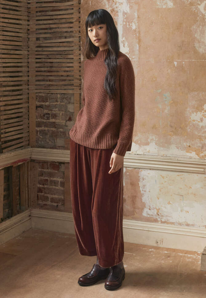 Funnel-neck sweater, Pink chestnut, completeTheLook