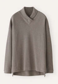 Shawl collar tunic, Dark stone, webstill