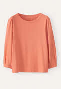 Pleated-sleeve jersey top, Coral peach, webstill