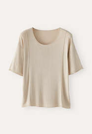 Scoop-neck sweater, Ecru fawn, webstill