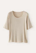 Scoop-neck sweater, Ecru fawn, webstill
