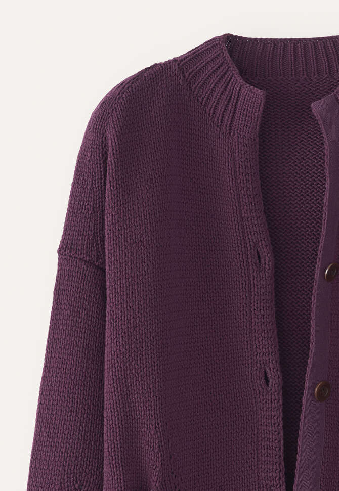 Chunky cardigan, Blackberry, completeTheLook