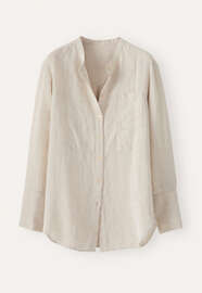 Long bib-detail shirt, Pale natural, webstill